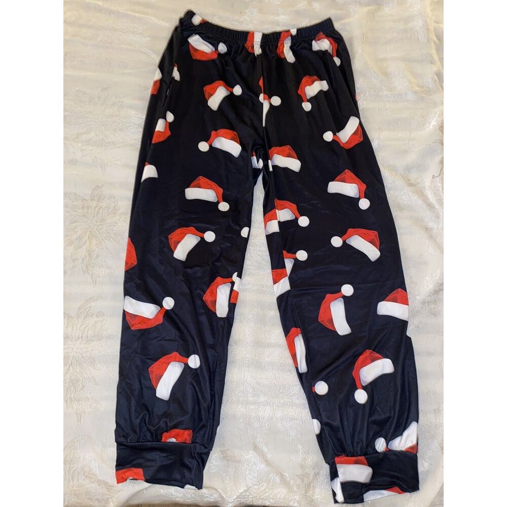 Santa Hat Christmas Pant Sz XL Pajama Pant